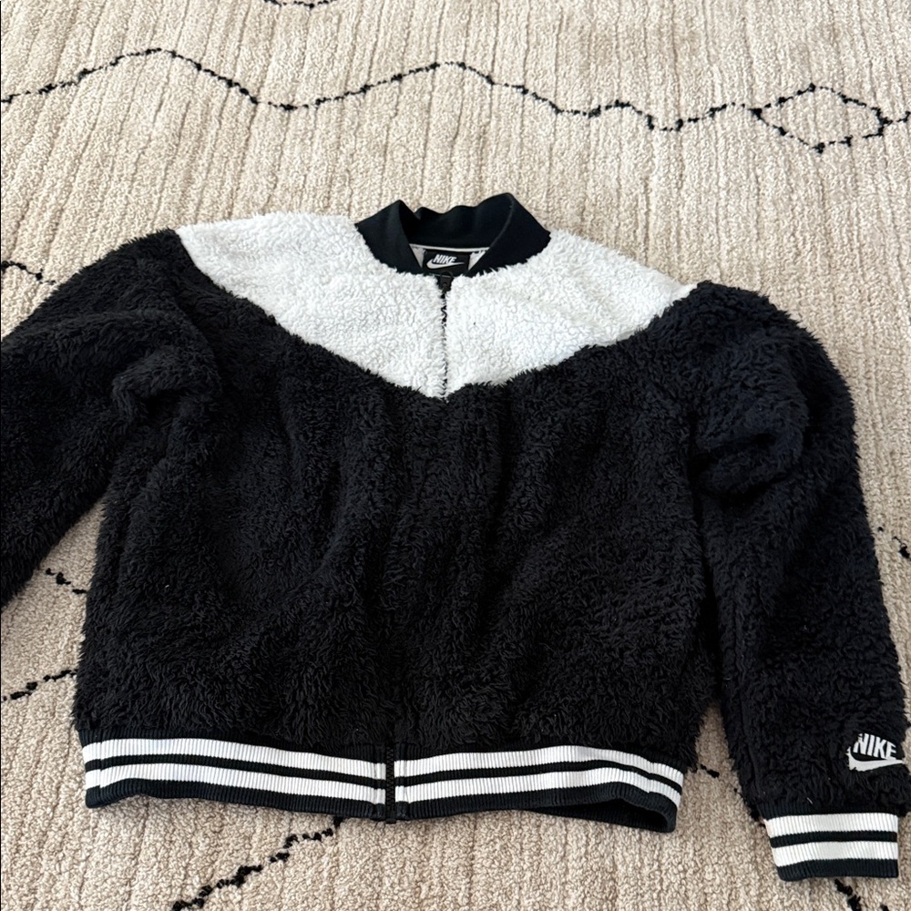 Nike Black and White Sherpa Jacket